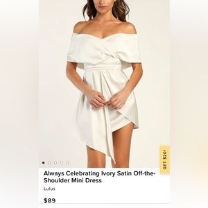 Worn once for bridal shower. Size medium off white satin dress.